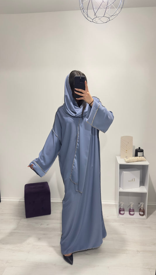 Abaya NAWEL bleu ciel