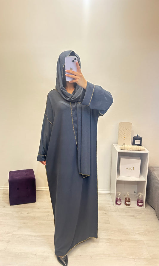 Abaya NAWEL gris anthracite