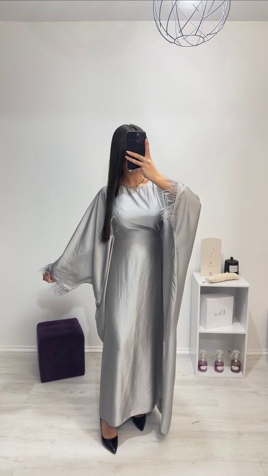 Abaya LAYEN satinée grise