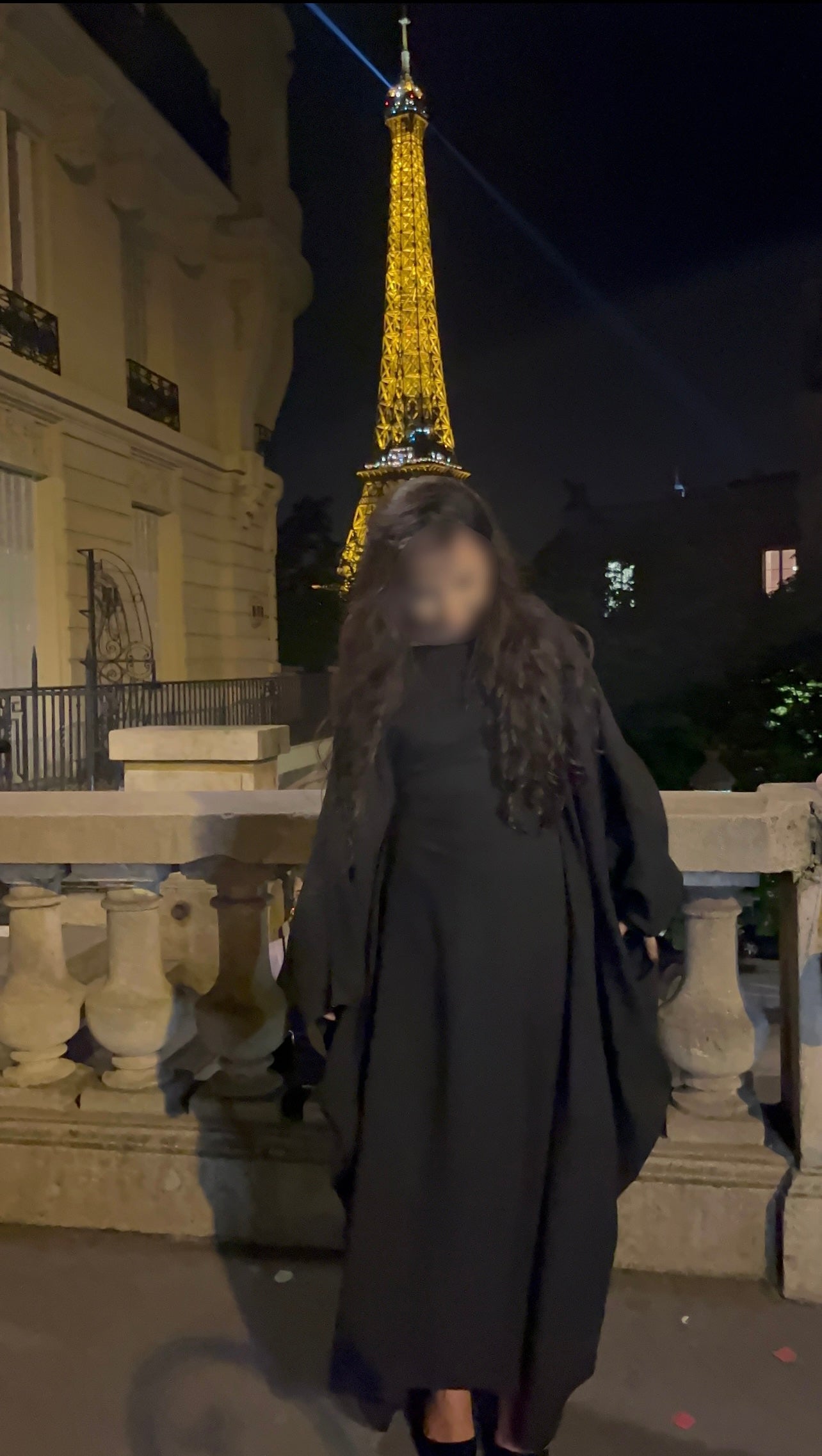 Abaya Hind cintrée à la taille noire