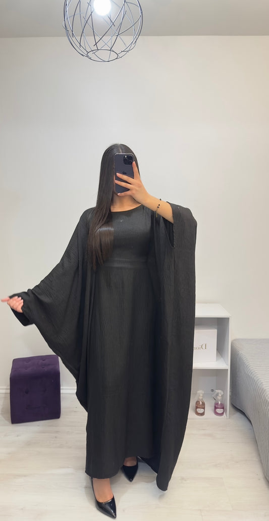 Abaya Hind cintrée à la taille noire