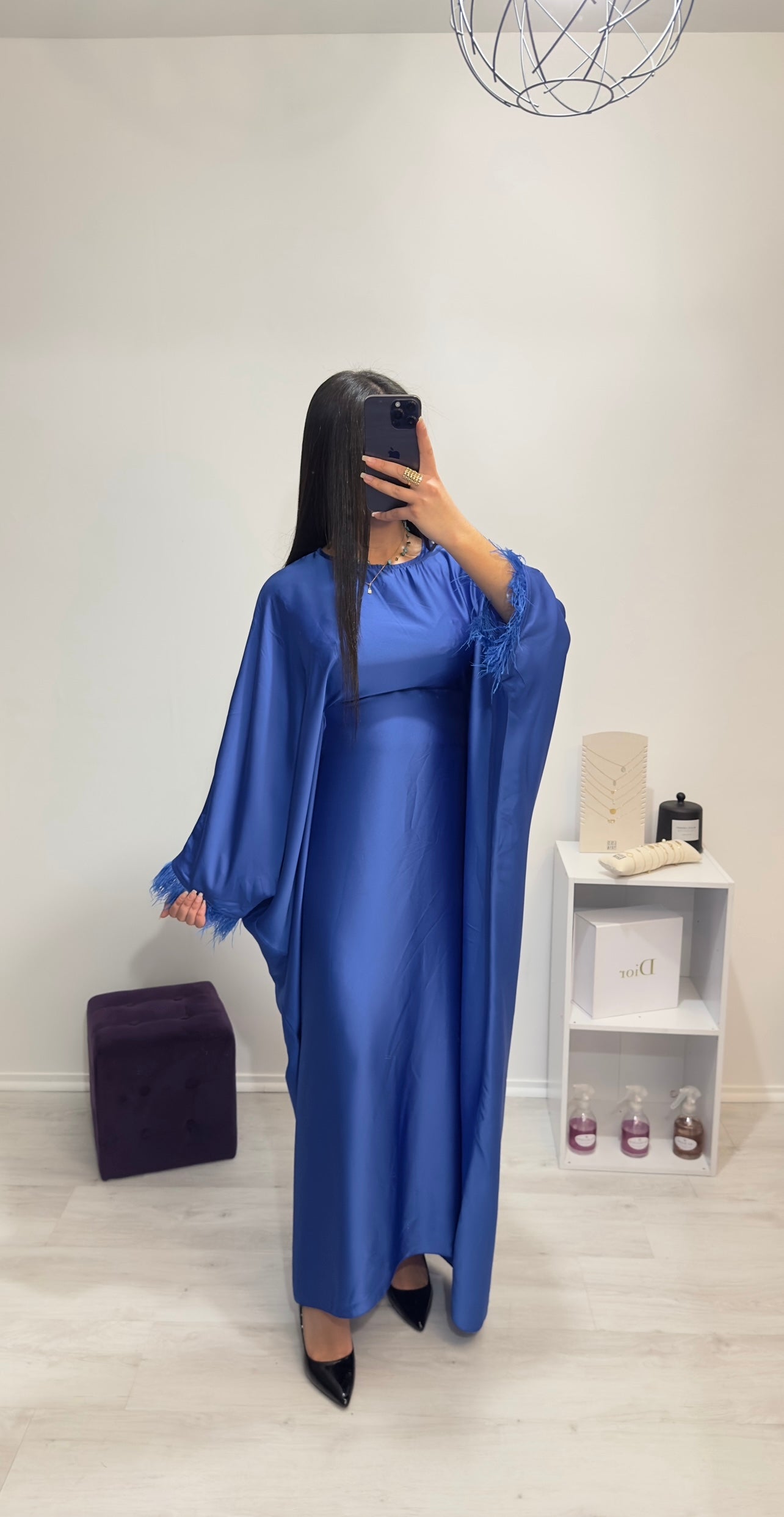 Abaya LAYEN bleue électrique