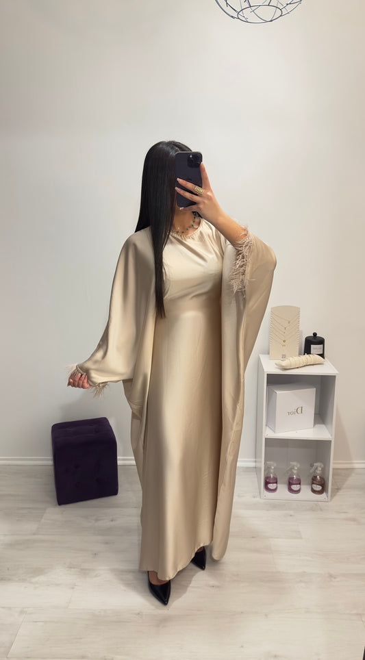 Abaya LAYEN satinée beige