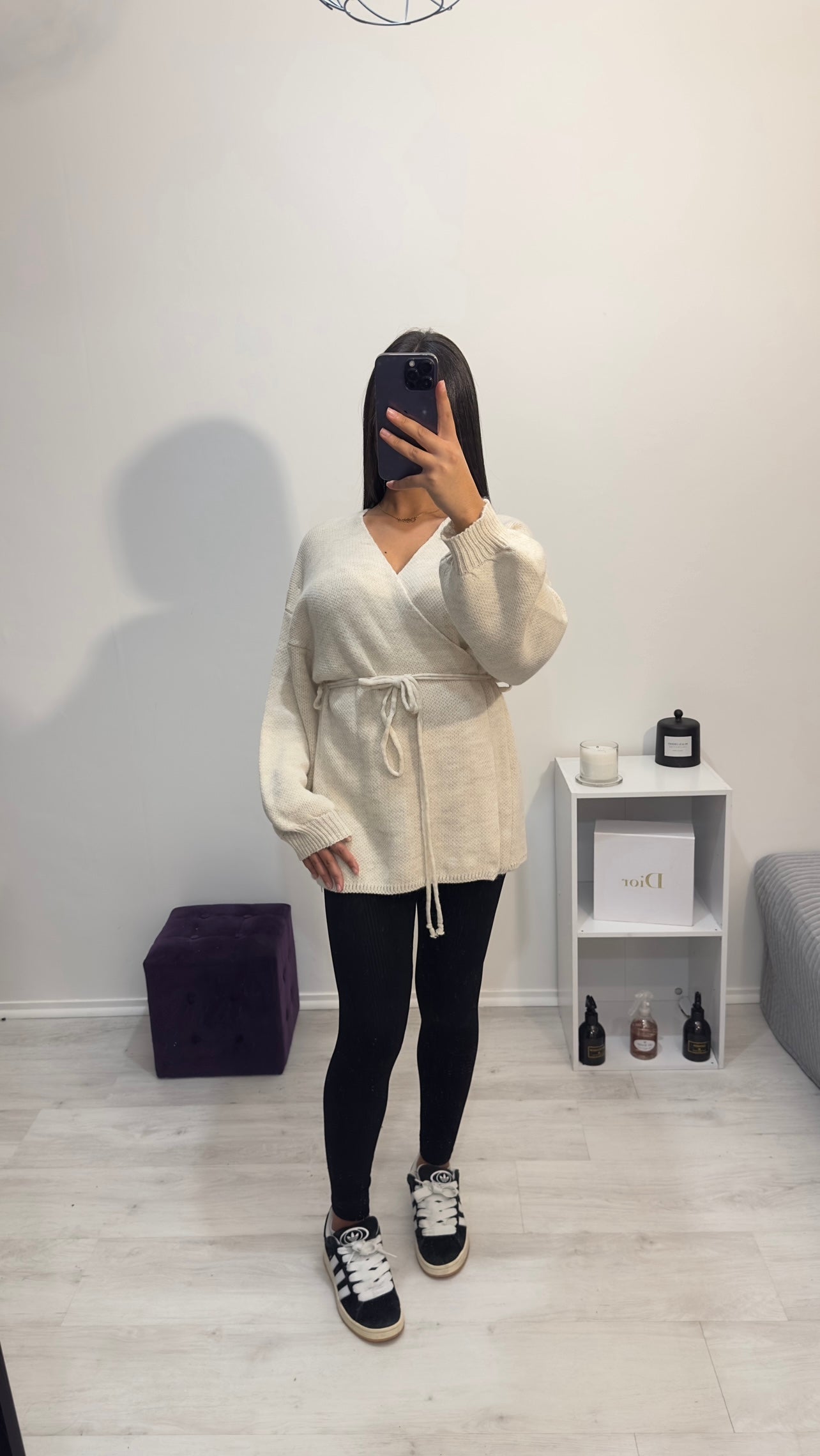 PULL CACHE-CŒUR, BEIGE